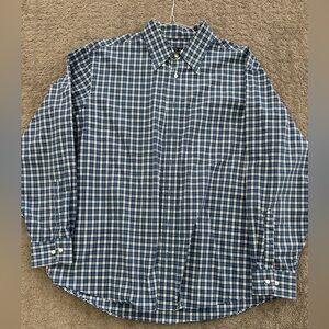 Men’s XL joseph a Banks executive collection 100% cotton button down plaid shirt